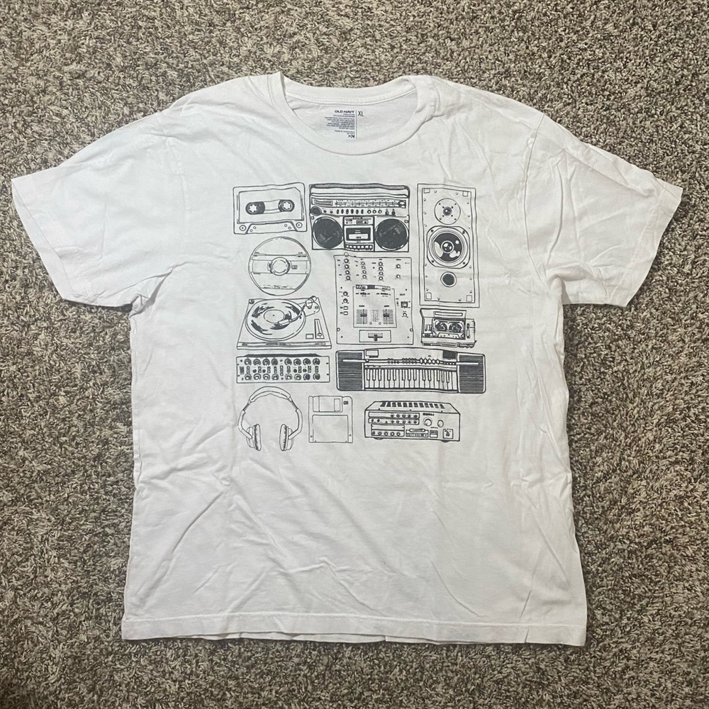 Music T-Shirt. White music tee